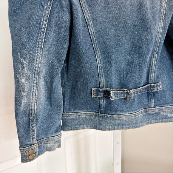 Retrofete Ada Denim Jacket in Worn Vintage Blue Size XS Puff Sleeve Distressed - Picture 5 of 8